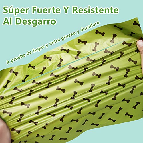270 Bolsas para Perro - Bolsas Excremento de Perro Biodegradables, Prueba de Fugas y Fragante Bolsa para Popo Perro, 18 Rollos + 1 Dispensador