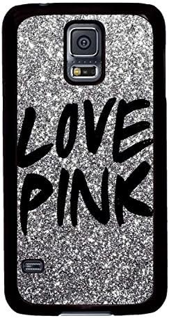 Galaxy S5 Case, Hard Protective Cases Love Pink for Sumsung Galaxy S5 PC Black Edge Customized Cover