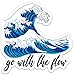 Stickeroonie Go with The Flow Japanese Kanagawa Wave Vinyl Sticker, Cool Weather & Water Resistant Sticker, 4” x 4” Size
