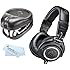 Audio-Technica ATH-M50x Professional Monitor Headphones + Slappa Full Sized HardBody PRO Headphone Case (SL-HP-07)