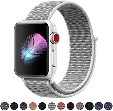 Yunsea Compatible Apple Watch Band 38mm 42mm, Soft Nylon Sport Loop Hook Loop Fastener, Replacement Band Compatible iWatch Series 1/2/3