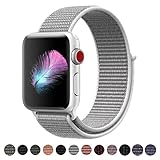Yunsea Compatible for Apple Watch Band 38mm, New Nylon Sport Loop, with Hook and Loop Fastener, Adjustable Closure Wrist Strap, Replacement Band Compatible for iwatch, 38mm, Seashell