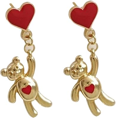 Quanjucheer Orecchini A Perno A Forma Di Cuore Asimmetrico Con Mongolfiera A Forma Di Orso Gioielli Divertenti E Lega Colore 1 Cod 1b63uy84 Amazon It Gioielli