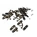 Uxcell Left Latch Hook Antique Wood Box Hasp Catch Decor, Bronze Tone, 10-Piece