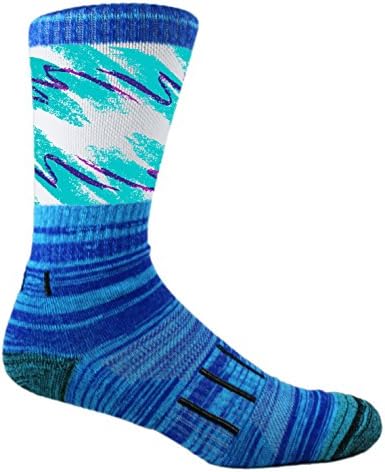 MOXY Socks Blue Jazz Solo Styrofoam Cup Athletic Dye-Sublimated Crew Socks