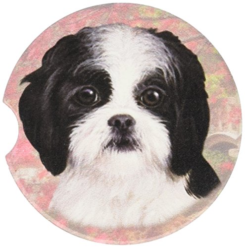 E&S Pets Black & White Puppy Cut Shih Tzu Coaster, 3