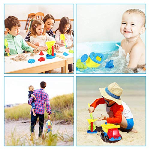 image for iBaseToy 26Pcs Beach Sand Toys with Mesh Bag - Beach Shovel Sand Rake 