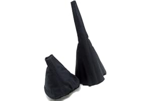 Autoguru VW Jetta Golf Vento MK3 91-98 Manual Shift Boot & E-Brake Boot Set Synthetic Leather Black