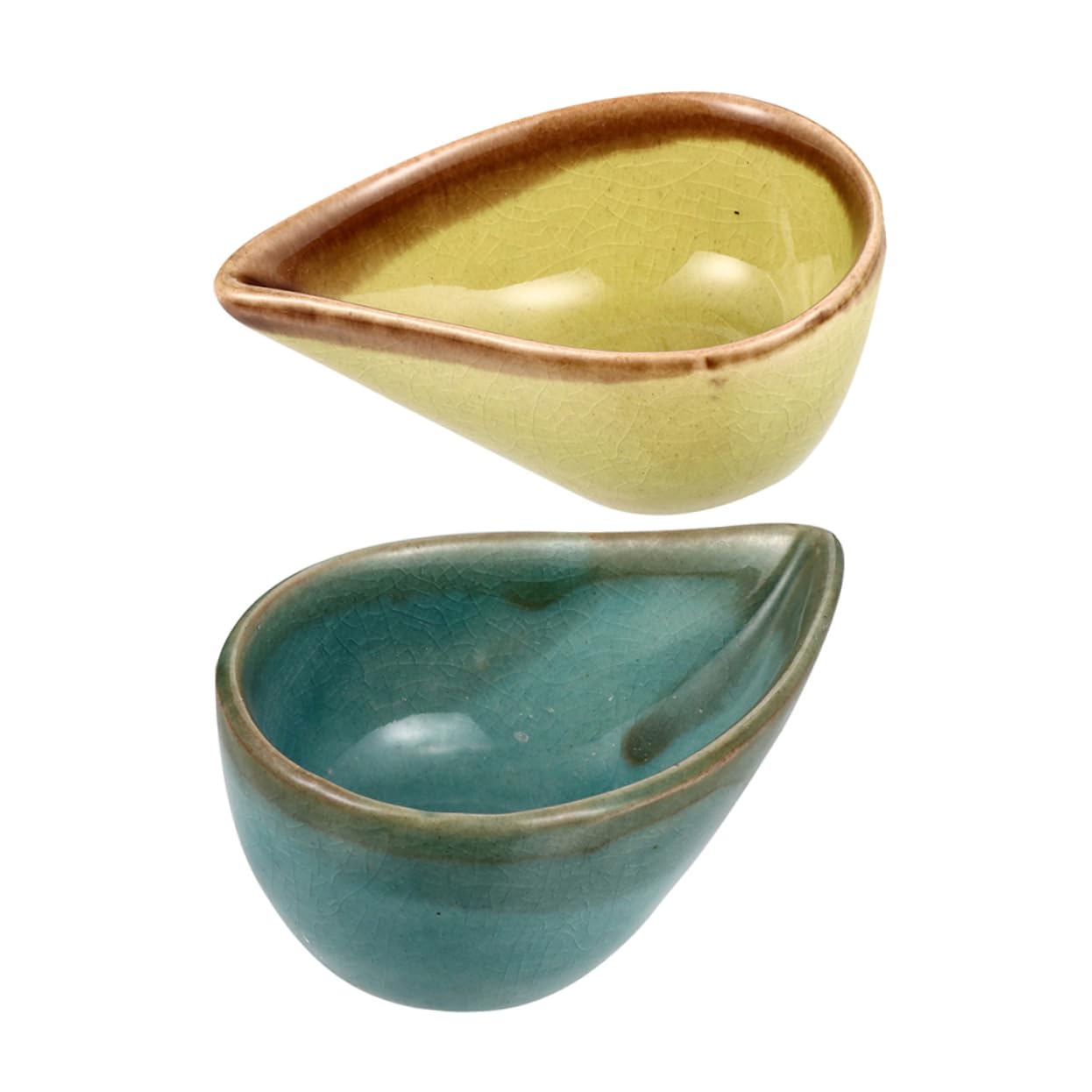 HOMOCONO 2pcs Ceramic Essential Oil Bowls for Aromatherapy Decorative Aroma Blending Bowls for Home Beauty Salon Durable and Safe Bowl Green Blue