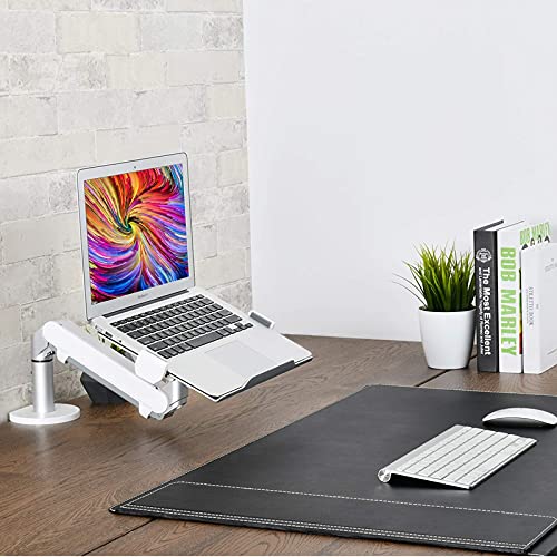 MPK Laptop Arm Mount for Desk,Adjustable Height Gas Spring Laptop Stand Clamp for Standing Desk