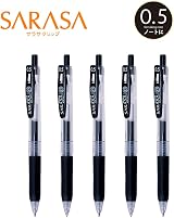 Zebra Pen Sarasa Gel Ballpoint Clip Black 0.5 P JJ15 BK5 Japan Import (5 Pack) view 2