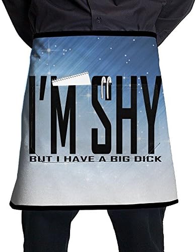 XiHuan Grill Aprons Kitchen Chef Bib I'm Shy But I Have Big Dick Funny Professional For BBQ Baking Cooking For Men Women Pockets