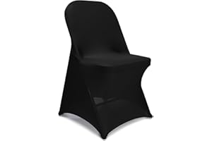 LEBENGURU Stretch Spandex Folding Chair Covers 30PCS, Universal Elastic Fitted Chair Cover Protector for Wedding, Party, Banquet, Holidays, Celebration, Decoration (Black)