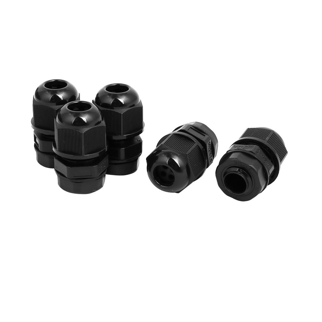 Aexit M12x1.5mm 1.3mm-2.3mm Range Nylon 4 Holes Adjustable Cables Gland Black 5pcs (327aad0403ae37cec0484a559185552c)