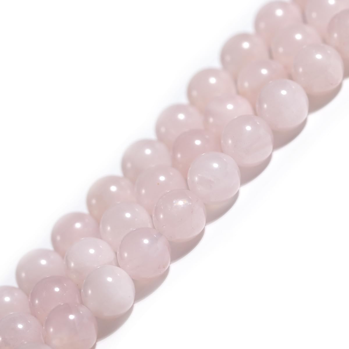 Natural Pink Rose Quartz Crystal Gemstone Semi Precious Round 10mm Loose Beads for Jewellery Making DIY Bracelet Necklace Crafts 15''
