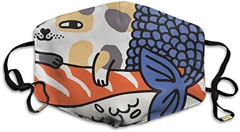 WQDXZ Unisex Dust Allergy Flu Masks Sushi Salmon Sushi Cute Cat Funny Japanese Personality Fashion Mask