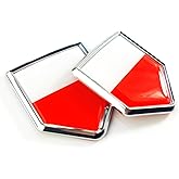 Newperlite Poland Flag Decal Sticker Car Emblem Polish Flag Car Decoration Accessories Chrome Shield for Truck Vehicles Cars, 2 Pack
