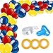 100Pack Blue Red Yellow Balloon Arch and Garland Kit-100pcs Latex Balloons, 16 Feets Arch Balloon Strip Tape for Birthday Baby Shower Decorations