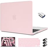 CISSOOK Baby Pink Case for MacBook Air 15 Inch 2023 2024 2025 Release, Plastic Chalk Pink Hard Shell Cover with Keyboard Cover Screen Protector for MacBook Air 15 M2 M3 M4 Model A2941 A3114 A3241