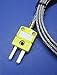 K-Type Thermocouple Sensor with High Temperature Stainless Steel Pointed Insertion Probe, 932 F or 500 C, with Stainless Steel Braided Cable
