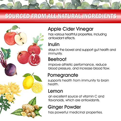 VEGEPOWER Apple Cider Vinegar Gummies ACV 1000mg Vegan Vitamin Supplement for Weight Control Detox Cleanse Non-GMO 90Count Natural Juice Beet Root, Pomegranate, Lemon