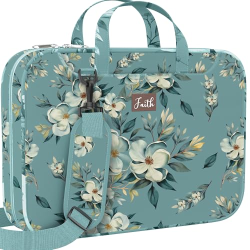 DEHITE Bible Cover Case for Women – Floral Black Bible Bag Carrying Case – Messenger Bag