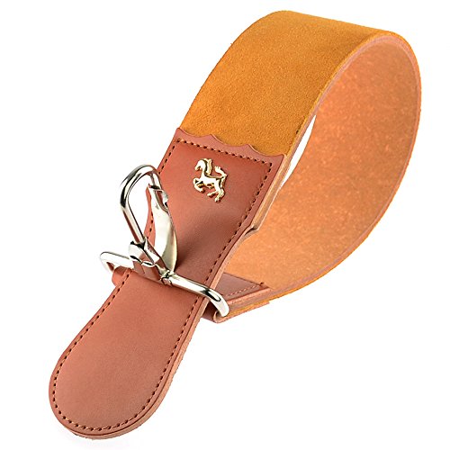 Grandslam Leather Strop for Straight Razor Sharpening and Smooth - Professional Straight Razor Knife Cowhide Dual Strop (Type 2, Brown)