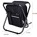 Genenic Fishing Backpack Chair,Portable Camping Stool,Foldable Backpack Stool with Double Layer Oxford Fabric Cooler Bag for Fishing,Beach,Camping,House and Outing (Black)