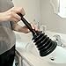 PlumbCraft Powerful Mini Home Plunger for All Drain Types, including showers, tubs, and sinks - Medium 11.5
