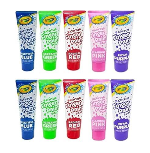 Crayola Taste Beauty Bathtub Finger Paint Soap, Easy to Clean, Pack of Ten 3-Fluid-Ounce Bottles