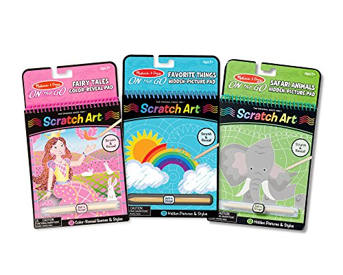 image for Melissa & Doug On the Go Scratch Art Activity Books Set - Fairy Tales,