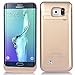 Samsung Galaxy S6 Edge Battery Case, NOVPEAK 4200mAh Portable Rechargeable Slim External Battery Backup Charger Case Power Bank Case Built-in Kickstand for Samsung Galaxy S6 edge G9250 (Gold)