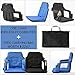 Portable Stadium Chair For Bleachers – Extra Wide Deluxe Model + Free Carry/Storage Bag– Water Resistant + Padded Back & Armrest+2 Drink Holders – For Maximum Comfort By Smart Ideas 4 Life
