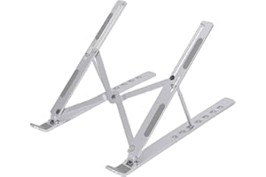 Zopsc Adjustable Laptop Stand, Foldable Aluminum Laptop Holder for Desk, Portable Notebook Stand with Heat Dissipation, 7 Gea
