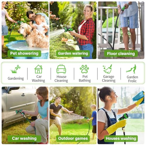 Kezidhp 15m Lightweight Expandable Garden Hose Pipe 10 Spray Modes Copper Fittings Leak Proof | Garden Car Washing Pet