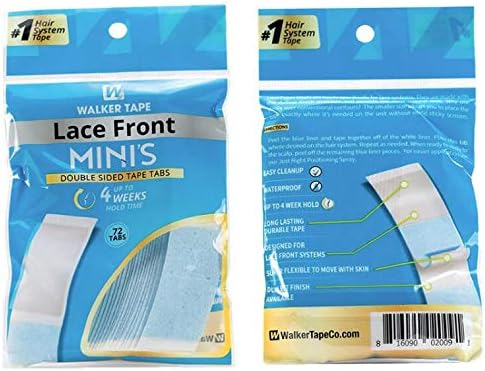 "Lace Front Support" Walker Double Sided Tapes Stickers Adhesive for Men Hair System Replacement Toupee Hair Extension Wig Bundles Hair Weave Closure Lace Frontal Contour C MINI(72PCS x 1 Bag)