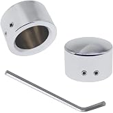 Amavoler Front Axle Nut Cover Axle Caps for Softail Electra Road Glide Sportster (chrome)