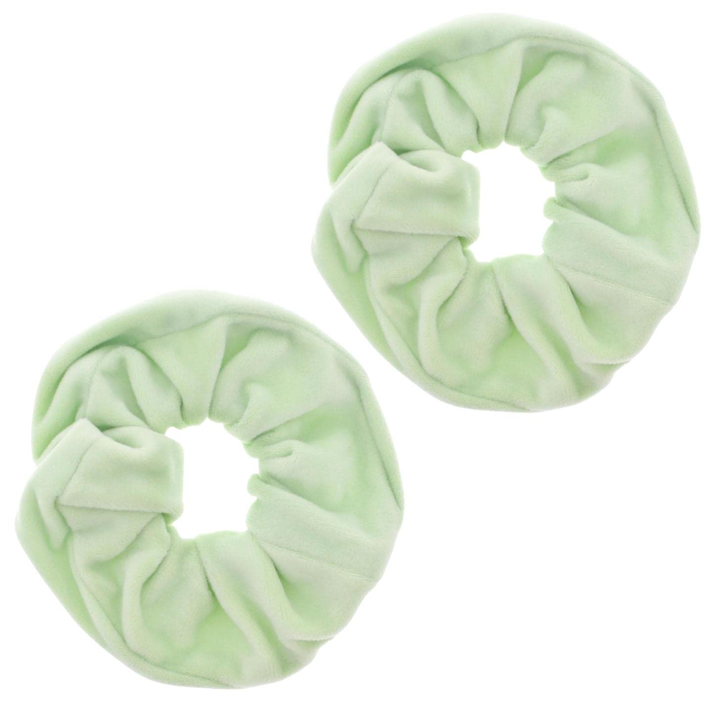 Topkids Accessories - Luxury Velvet Scrunchie Scrunchies Elastic Hair Band Ponytail Holders Hair Scrunchie Hair Bobbles Hair Accessories for Women, Ladies, Girls - Pack of 2 (Mint Green) — image 1