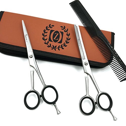 BRAND NEW Tijeras 6" Barber Salon Right Handed Hair Styling Hairdressing Cutting Thinning Shear Scissor Razor Edge Sharp with Comb + Traveling Case Pouch - Thumbnail 2