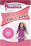 Sewing kit for girls, 18 Inch Doll Pattern, and Fabric, Nightgown, Fits American Girl Doll (Purple)