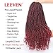 Leeven 1 Pack Pre-twisted Passion Twist Crochet Hair 22 Inch Ombre Color Hair for Passion Twist Braiding Curly Ends Hair Extensions 15 Roots/pack TBUG#