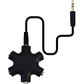 onelinkmore Headphone Splitter, 5-Jack 3.5 mm Audio Headphone Splitter Stereo Audio Headset Adapter, Audio Earbuds Earphones 