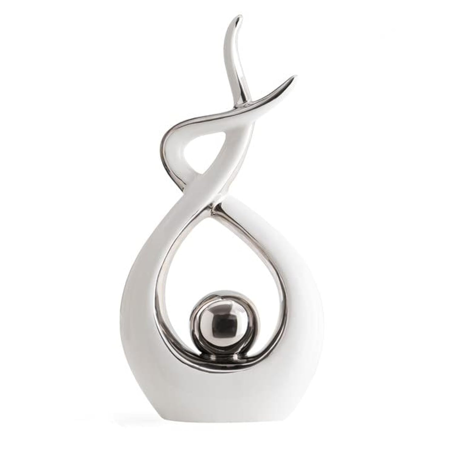 Home Decor Modern Abstract Art Ceramic Statue, Room Decor, Table Decorations for Living Room Dining Room Office Centerpiece, 31 cm High