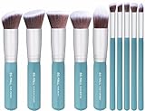 BS-MALL 2016 New Premium Synthetic Kabuki Makeup Brush Set Cosmetics Foundation Blending Blush Eyeliner Face Powder Brush Makeup Brush Kit (SkyBlue Silver)