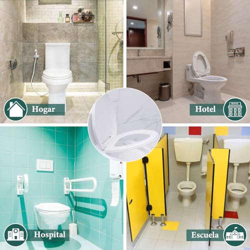 Asiento Elongado para WC Asiento para Inodoro de Cierre Lento y Silencioso Tapa para Retrete Económico Toilet Seat Residencial Tapa de Baño WC Universal Taza de Inodoro Alargado para Sanitario 46*36cm