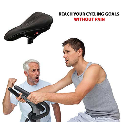 LuxoBike Gel Bike Seat Cover Padded Bicycle Seat Covers for Men
