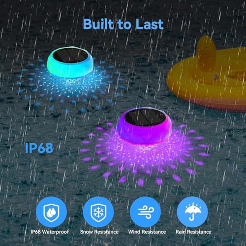 yowin Solar Floats with Remote Control, LED RGB IP68 Waterproof Light for Pool Above Ground Pool Colour Changing for Pond Garden Spa Hot Tub