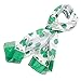 Shamrock Scarf with Green Border for St Patrick's Day in White
