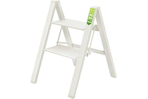 2 Step Ladder, RIKADE Folding Step Stool with Wide Anti-Slip Pedal, Aluminum Portable Lightweight Ladder for Home and Office Use, Kitchen Step Stool 330lb Capacity