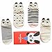 Caramella Cotton Novelty Socks Panda Ankle Socks for Girls and Women (Pack of 4)